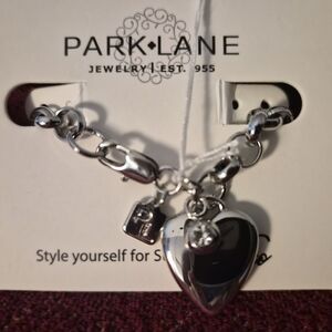Park Lane Silver Heart and Tag Charm Bracelet